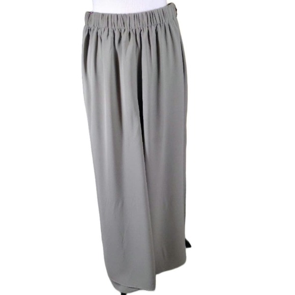 💸$10 Shein Wide Leg Women's Size Large Pull On Pants Light Sage Side Slit - Picture 1 of 5